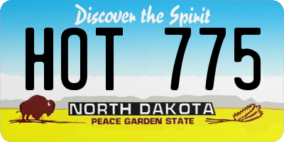 ND license plate HOT775