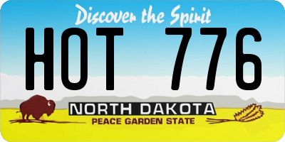 ND license plate HOT776
