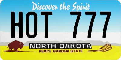 ND license plate HOT777