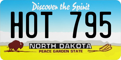 ND license plate HOT795
