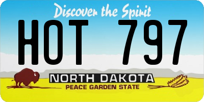ND license plate HOT797