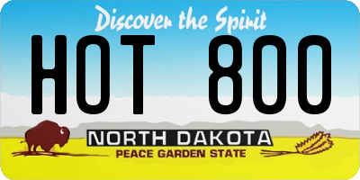ND license plate HOT800
