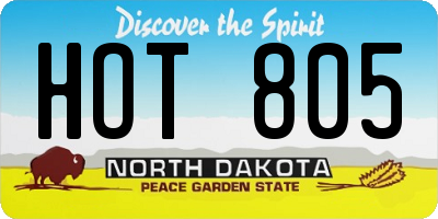 ND license plate HOT805