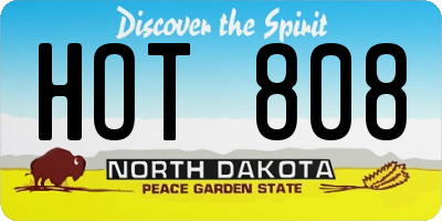 ND license plate HOT808