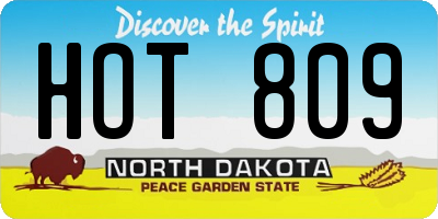 ND license plate HOT809