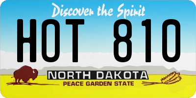 ND license plate HOT810