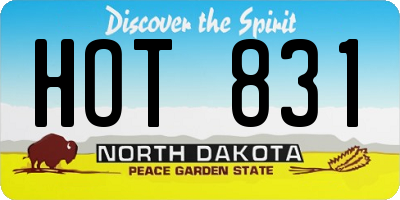 ND license plate HOT831