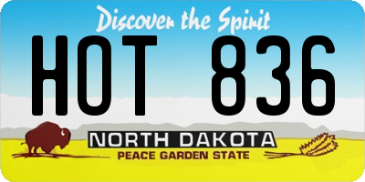 ND license plate HOT836