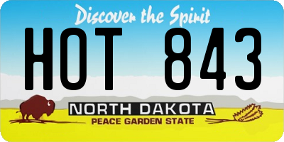 ND license plate HOT843