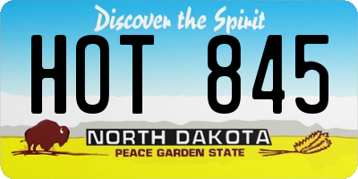ND license plate HOT845