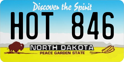 ND license plate HOT846