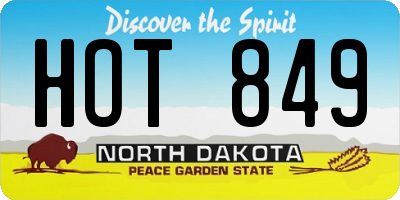 ND license plate HOT849