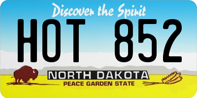 ND license plate HOT852