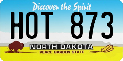 ND license plate HOT873