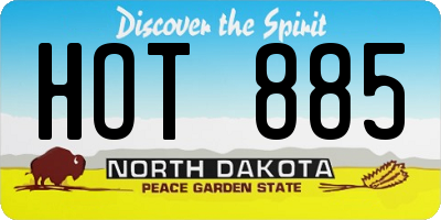 ND license plate HOT885