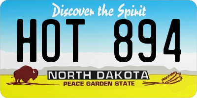 ND license plate HOT894