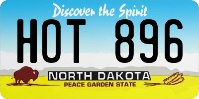 ND license plate HOT896