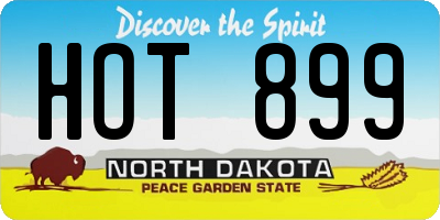 ND license plate HOT899