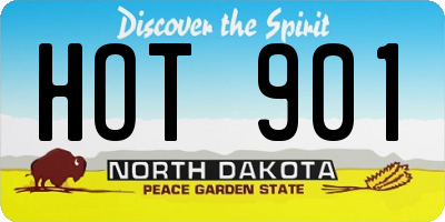 ND license plate HOT901