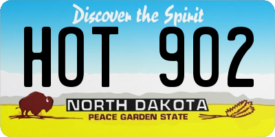 ND license plate HOT902
