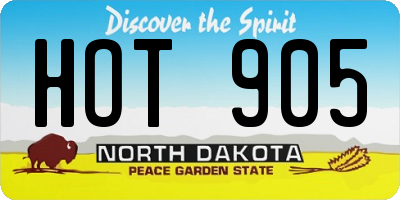 ND license plate HOT905