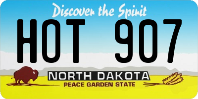 ND license plate HOT907