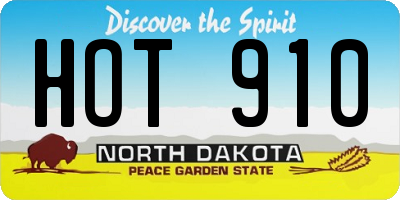 ND license plate HOT910