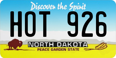 ND license plate HOT926