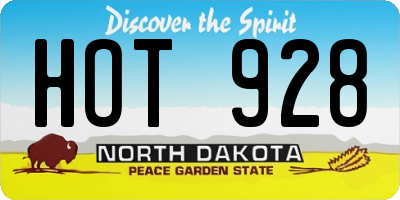 ND license plate HOT928