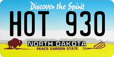 ND license plate HOT930