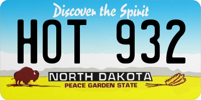 ND license plate HOT932