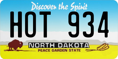 ND license plate HOT934