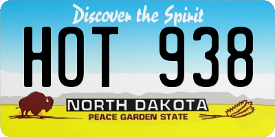 ND license plate HOT938