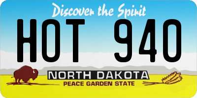 ND license plate HOT940