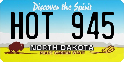 ND license plate HOT945