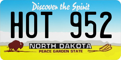 ND license plate HOT952