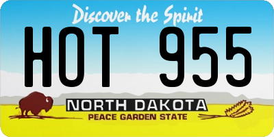 ND license plate HOT955