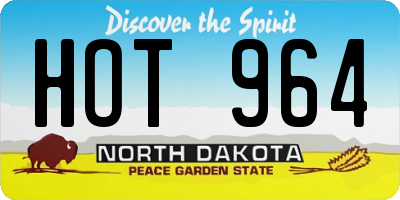 ND license plate HOT964