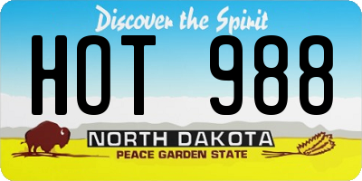 ND license plate HOT988