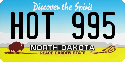 ND license plate HOT995