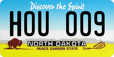 ND license plate HOU009