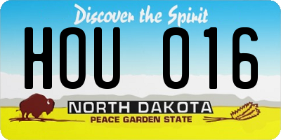 ND license plate HOU016