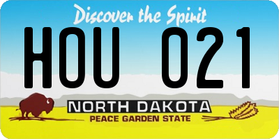 ND license plate HOU021