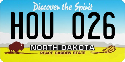 ND license plate HOU026