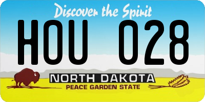 ND license plate HOU028