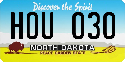 ND license plate HOU030