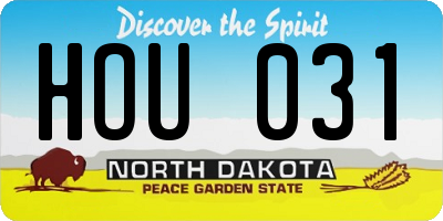 ND license plate HOU031