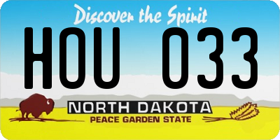 ND license plate HOU033