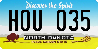 ND license plate HOU035