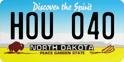 ND license plate HOU040